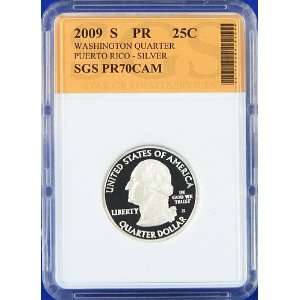 2009 S Silver Puerto Rico (PR) Proof Quarter SGS Graded 