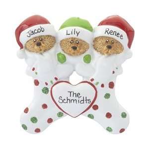  Personalized Stocking Bears 3 Christmas Ornament