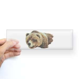    Bumper Sticker Clear Bear   Male Grizzly Bear 