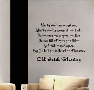 Old Irish Blessing Vinyl Wall Decor Sticker Decal Quotes  