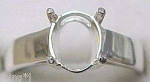Sz.5 PRE NOTCHED SOLID 925 SILVER 8×10 RING MOUNT #R585  