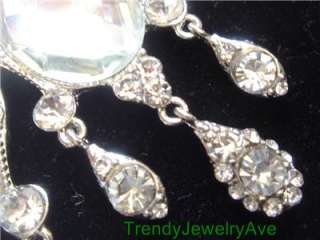 Clear austrian Crystal teardrop chandelier bridal pageant 