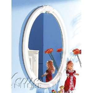  Bedroom Oval Wall Mirror White Finish