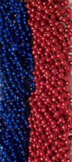 PATRIOTS BLUE RED MARDI GRAS BEADS FOOTBALL TAILGATE PARTY FAVORS 24 