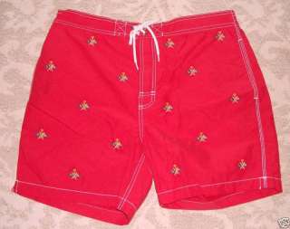 Polo Ralph Lauren Red Flag Swim Trunks Board Shorts  