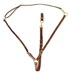 Tory Leather Adjustable Training Martingale with Neck Strap   Brass 