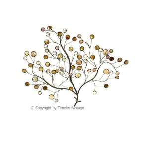 Large Wrought Iron Mother Pearl Tree of Life Wall Art  
