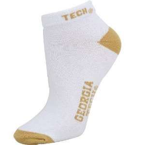  Georgia Tech Yellow Jackets White Ladies 9 11 Ankle Socks 