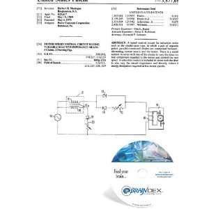 NEW Patent CD for MOTOR SPEED CONTROL CIRCUIT HAVING VARIABLE REACTIVE 