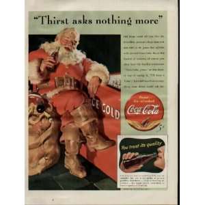Santa says, Thirst asks nothing more  1941 Coca Cola / Coke 