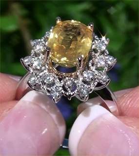 Estate 5.79 ct Natural Yellow Sapphire Diamond Engagement Cocktail 