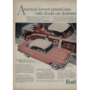   cars with finest car features.  1954 FORD Ad, A3713. Everything