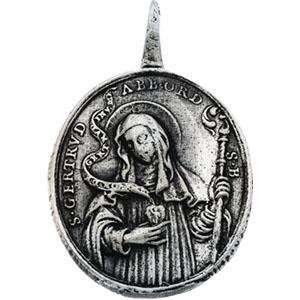  St Rose Of Lima and St Gertrude in 14k Yellow Gold 
