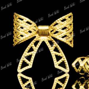 10 Raw Brass Bow Tie Filigree Findings Charm Link MB578  