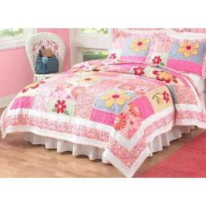  Olivia Pink Full / Queen Quilt with 2 Shams Electronics