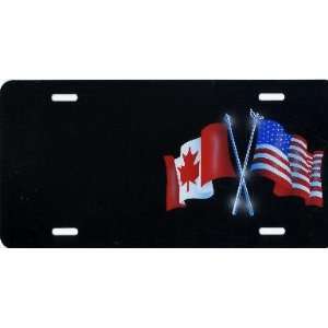  AMERICAN FLAG/CANADIAN FLAG License Plate 1494