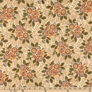  44 Wide Winchester Large Floral Cream Fabric By The Yard 
