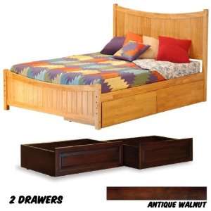  Platform Bed Queen with Matching Foot Board with 2 Raised Panel Bed 