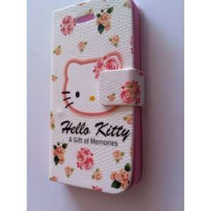  Pink Hello Kitty Flip Leather Case Cover for Apple Iphone4 