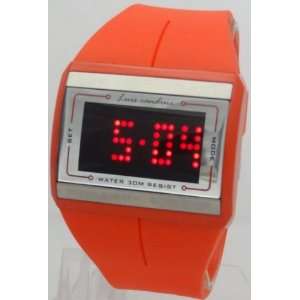  LED TOUCH SCRREN Digital Watch Square Case Red Plastic 