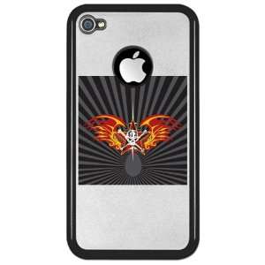   or 4S Clear Case Black Star Skull Flaming Wings 