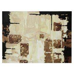 Brown and Black Lacquered Wood Contemporary Wall Art  