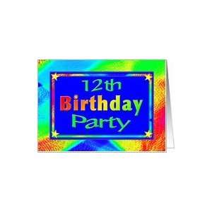    12th Birthday Party Invitation Bright Lights Card Toys & Games