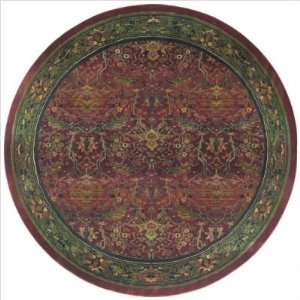  Kismet Red with Green Accents Transitional Round Rug Size 