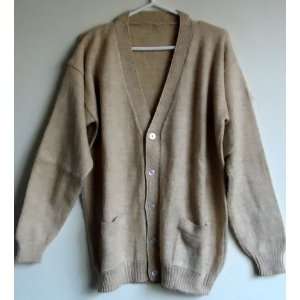  CARDIGAN V NECK BUTTONS WITH POCKETS beige mens size M 