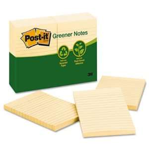 Recycled Post it Note Pads   4 x 6, Canary Yellow, 12 100 Sheet Pads 