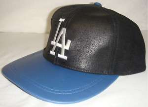 MLB LA Los Angeles Dodgers Leather Snapback cap Pearson  