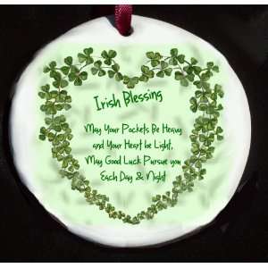  St. Patricks Day Irish Blessing Hanging Ceramic Gift 