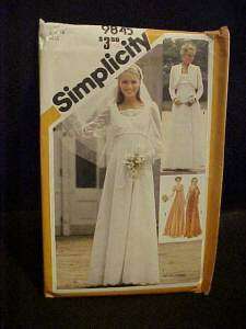 1980 Simplicity Ladys Wedding Dress Pattern 9845 Size 14  