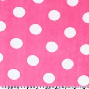  60 Wide Minky Jumbo Dot Hot Pink Fabric By The Yard 