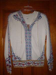 NWT LUCKY BRAND CHARLOTTE EMBROIDERED HOODIE M L XL  