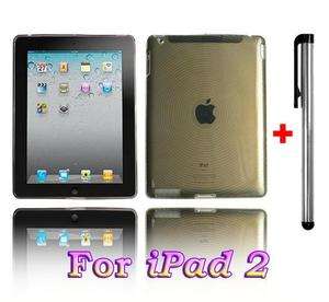 2in1C1 Gray TPU Circles Case+Stylus Touch Pen For iPad2  