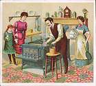   JOHNS PLASTIC STOVE LINING On Antique Stove Tradecard Postcard