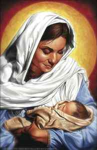 VIRGIN MARY & BABY JESUS CHRISTMAS signed/numbd Lithograph by Tucci 