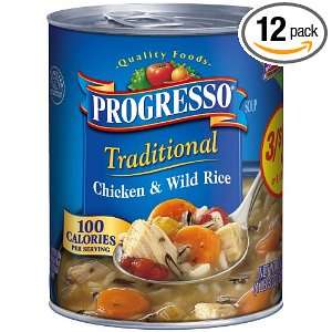 Progresso Traditional Soup, Chicken and Wild Rice, 19 Ounce Cans (Pack 