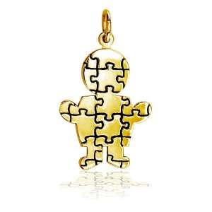  Large Size Autism Awareness Puzzle Boy Jewelry Charm in 