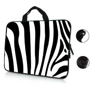  15 15.6 Zebra Stripe Design Laptop Sleeve with Hidden 