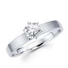   Diamond Engagement Ring Round Solitaire 14k White Gold Bridal (1/10ct