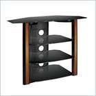 Bello Black Flat Panel Glass 4 Shelf TV Stand