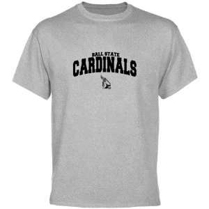  Ball State Cardinals Ash Mascot Arch T shirt  Sports 