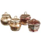   Furnishings Pack of 8 Ornate Mercury Glass Decorative Jars With Lids