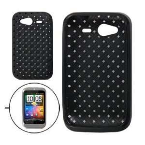  Basket Weave Pattern Black Plastic Guard Cover for HTC G13 