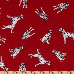  44 Wide Local Heroes Dalmations Red Fabric By The Yard 