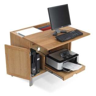 The Ergo Office Woodland All in One Computer Armoire in Solid Natural 