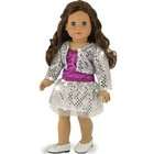   Occasion Doll Clothing of Silver Sequin Doll Jacket, Doll Skirt