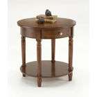 Bernards 7019 Round Accent Table with Drawer   Cherry
